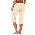 thumbnail image 4 of Summer Women Plus Size Capris Outdoor Casual Sports Cropped Pants Overalls Thin Loose Cargo Shorts, 4 of 6