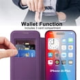 thumbnail image 2 of Allytechgroup Magnetic Wallet Case for Apple iPhone 16, RFID Blocking PU Leather Clear Back Cover Compatible with Magsafe Wireless Charging Anti-Scratch Phone Case for iPhone 16, Purple, 2 of 7