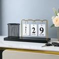 thumbnail image 4 of Métal Calendrier à Cartes Rabattable en, Calendrier de Table Réutilisable, Décoration de Bureau, Ornements en Fer Réutilisables avec Porte-Stylo Fonction, 4 of 6