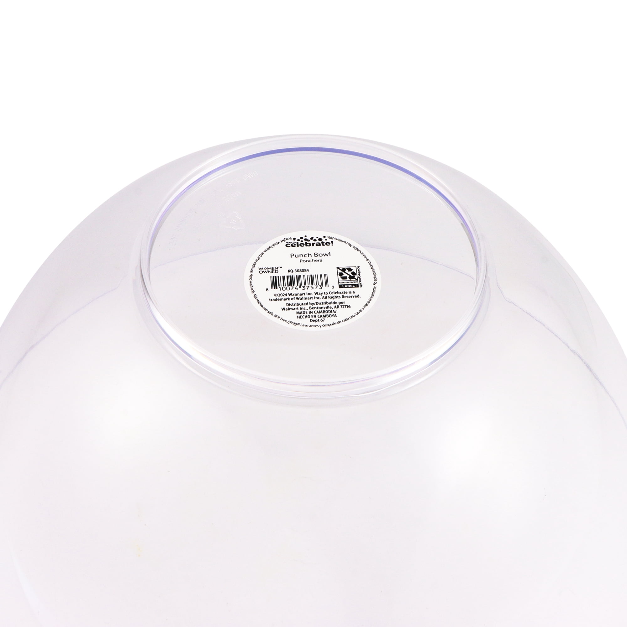 1 Count, 314 FL OZ, 13.2 x 6.5 IN Clear Plastic Classic Punch Bowl, by Way To Celebrate