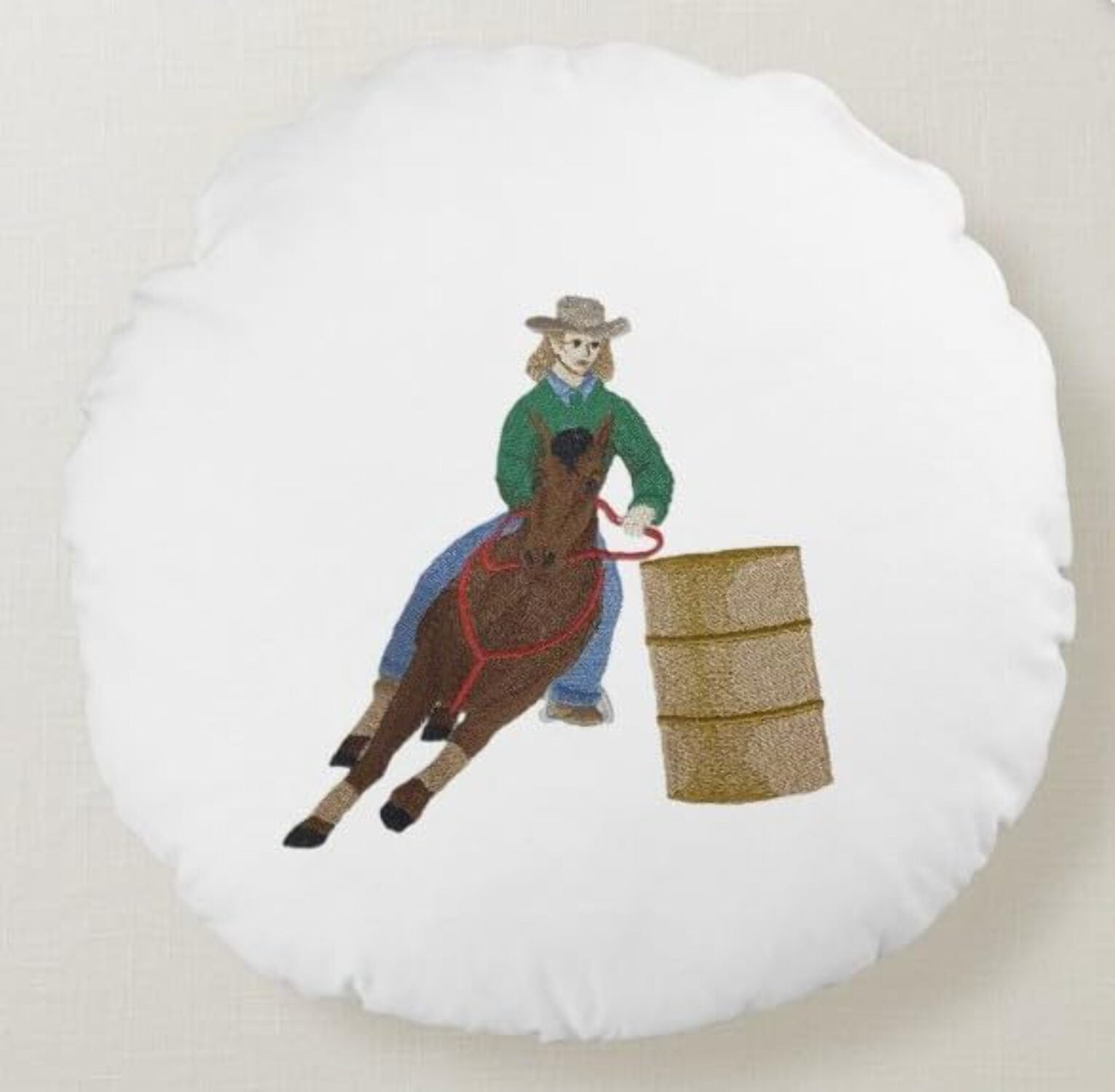 Beyond Vision Custom Horse [ Barrel Racer ] Embroidered Iron on/Sew Patch (6" x 5.83")