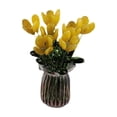 thumbnail image 2 of Handmade Lampwork Tiny Glass Flowers, Mini Glass Flowers in Vase, Unique Collectible Art Gift, Tiny Glass Flowers in Vase with Stems for Mother's Day, Office, Home(Yellow), 2 of 7