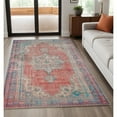 thumbnail image 4 of 2â€™x3â€™ Red and Blue Oriental Scatter Rug, 4 of 5