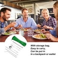 thumbnail image 2 of Ensemble d'Ustensiles de Voyage 8pcs / Ensemble d'Ustensiles de Table en Acier Inoxydable Ensemble de Couverts Réutilisables Ensemble de Vaisselle de Camping Portable avec Sac de Rangement Vert pour Pique-Nique d'École de Camping au Travail - par, 2 of 10