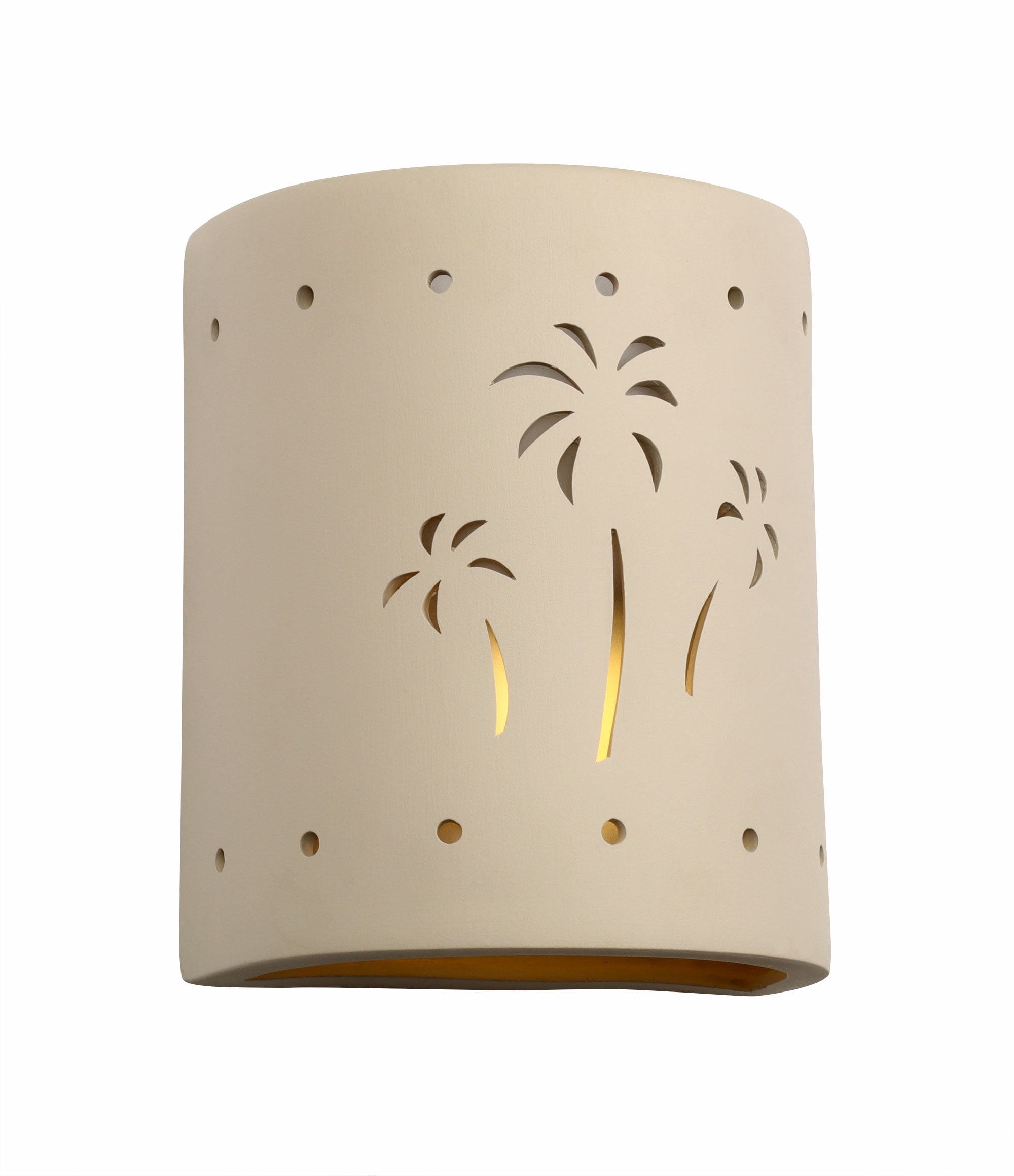 Luxury Lighting Mirage Flats 10" High Ceramic Outdoor Wall Light, Cottonwood Painted Finish, 120VAC, LED Bulb Included