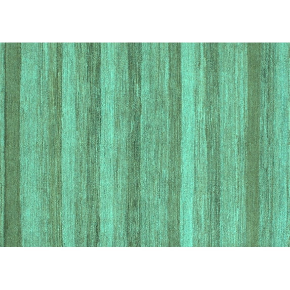 Ahgly Company Indoor Rectangle Abstract Turquoise Blue Modern Area Rugs, 2' x 5'