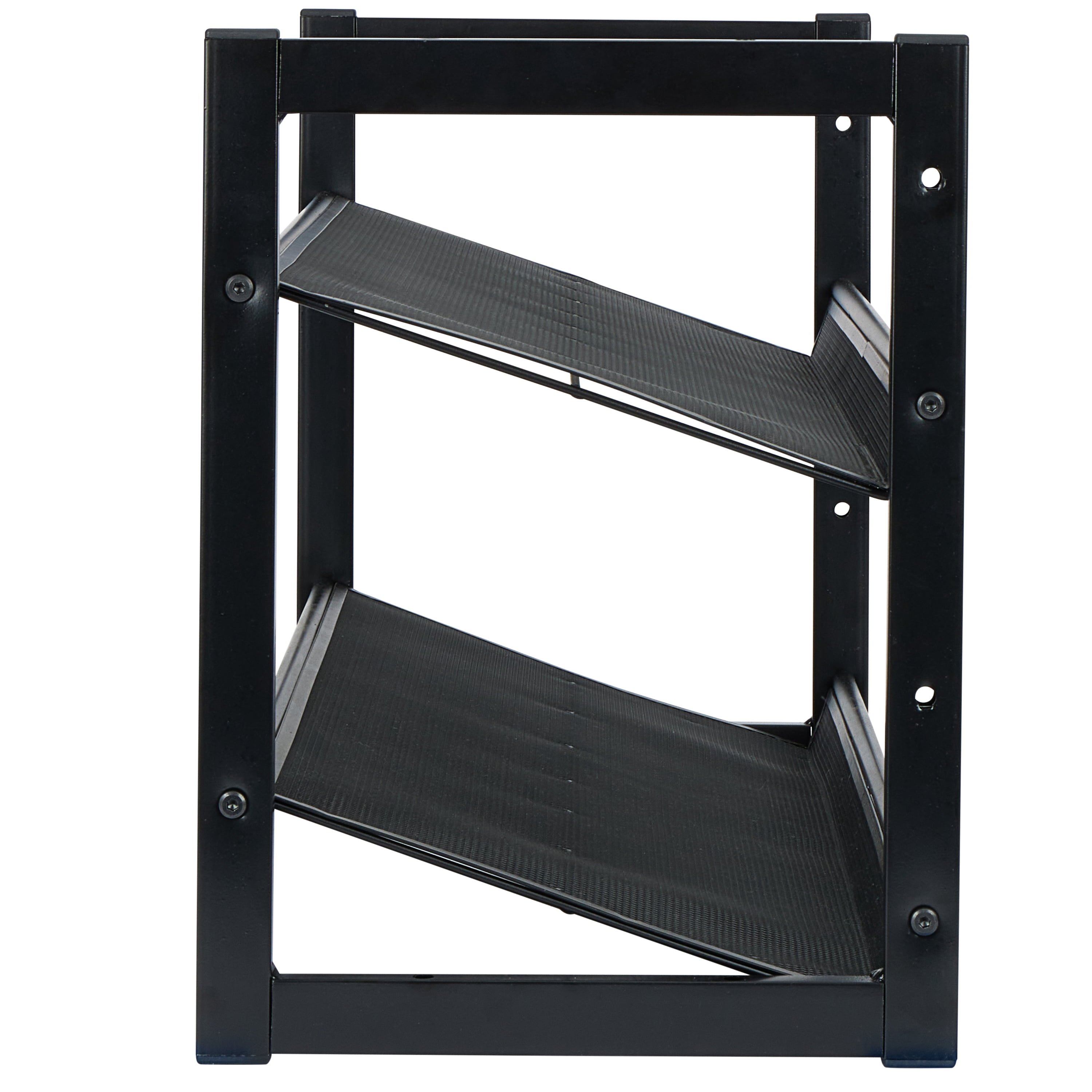 Organize It All 2 Tier Adjustable Mesh Shoe Rack in Black