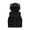 Black, variant on Esaierrr 1-7Y Boys Girls Hooded Vest for Toddler Kids Solid color Padded Waistcoat Wide shoulder Warm Sleeveless Jacket Fall/Winter Tops