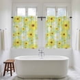 thumbnail image 4 of Farmhouse Daisy Kitchen Curtains 45 Inch Length, Spring Watercolor Yellow White Floral Green Tiers Curtains for Bathroom Bedroom Cafe, Light Filtering Small Window Treatment Drapes 2 Panels 42"Wx45"L, 4 of 8