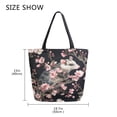 thumbnail image 5 of Open Top Canvas Tote Bag with Zipper Reusable Shopping Bag 13.5x15" Roomy Carryall Watercolor Opossum Pattern, 5 of 9
