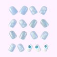 thumbnail image 5 of Carufin 24 Pcs Christmas Press on Nails Short Fake Nails Red and White Stripes Acrylic Nails Cute Elk Snowflake Full Cover False Nails Xmas Nail (C), 5 of 5