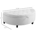 Half Moon Storage Ottoman, Upholstered End of Bed Bench with