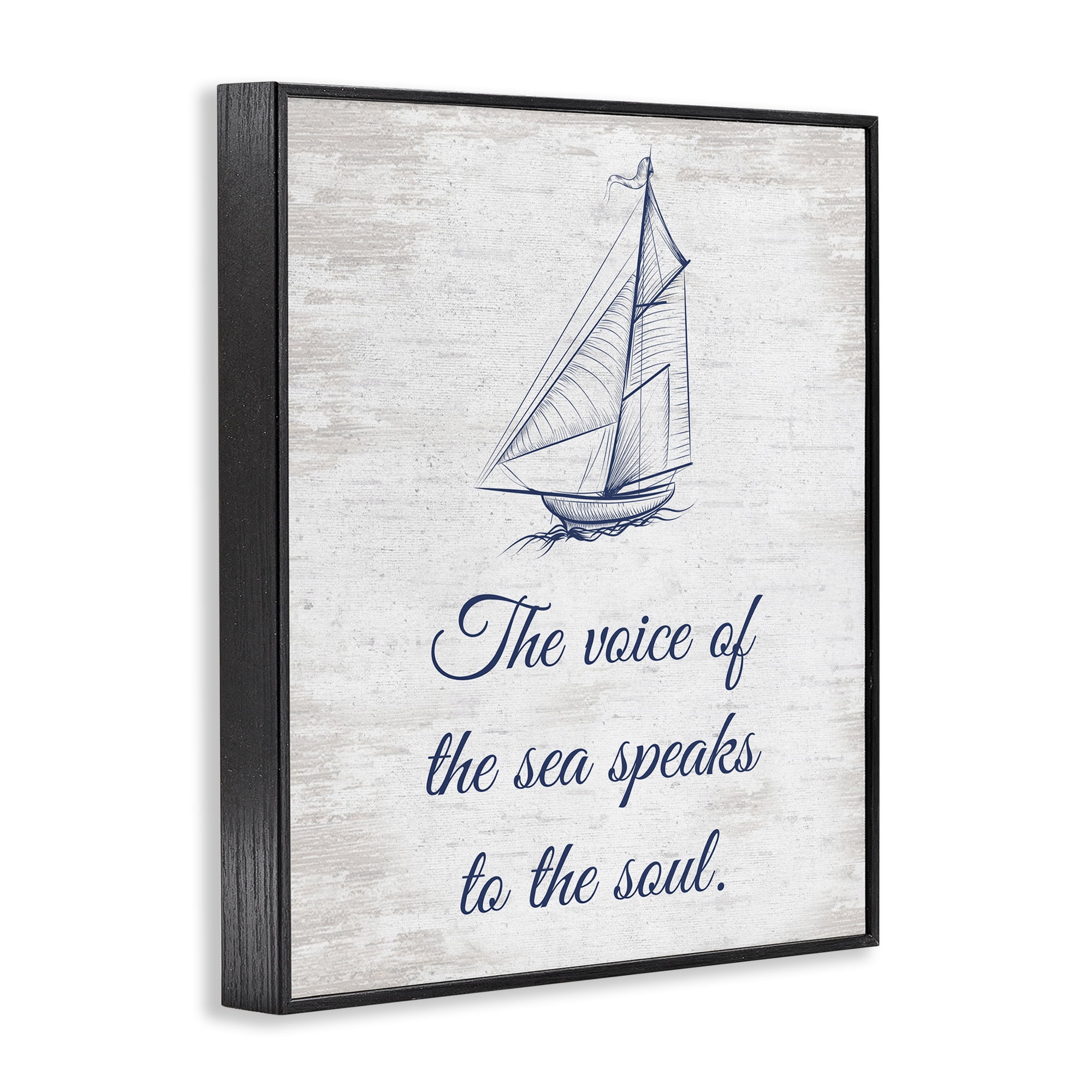 Stupell Industries Voice Of The Sea Transportation Painting Black Framed Art Print Wall Art, 24 x 30
