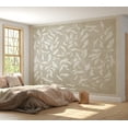 thumbnail image 5 of Abstract Wallpaper Wall Mural - White Leaves on Beige Background, 5 of 5