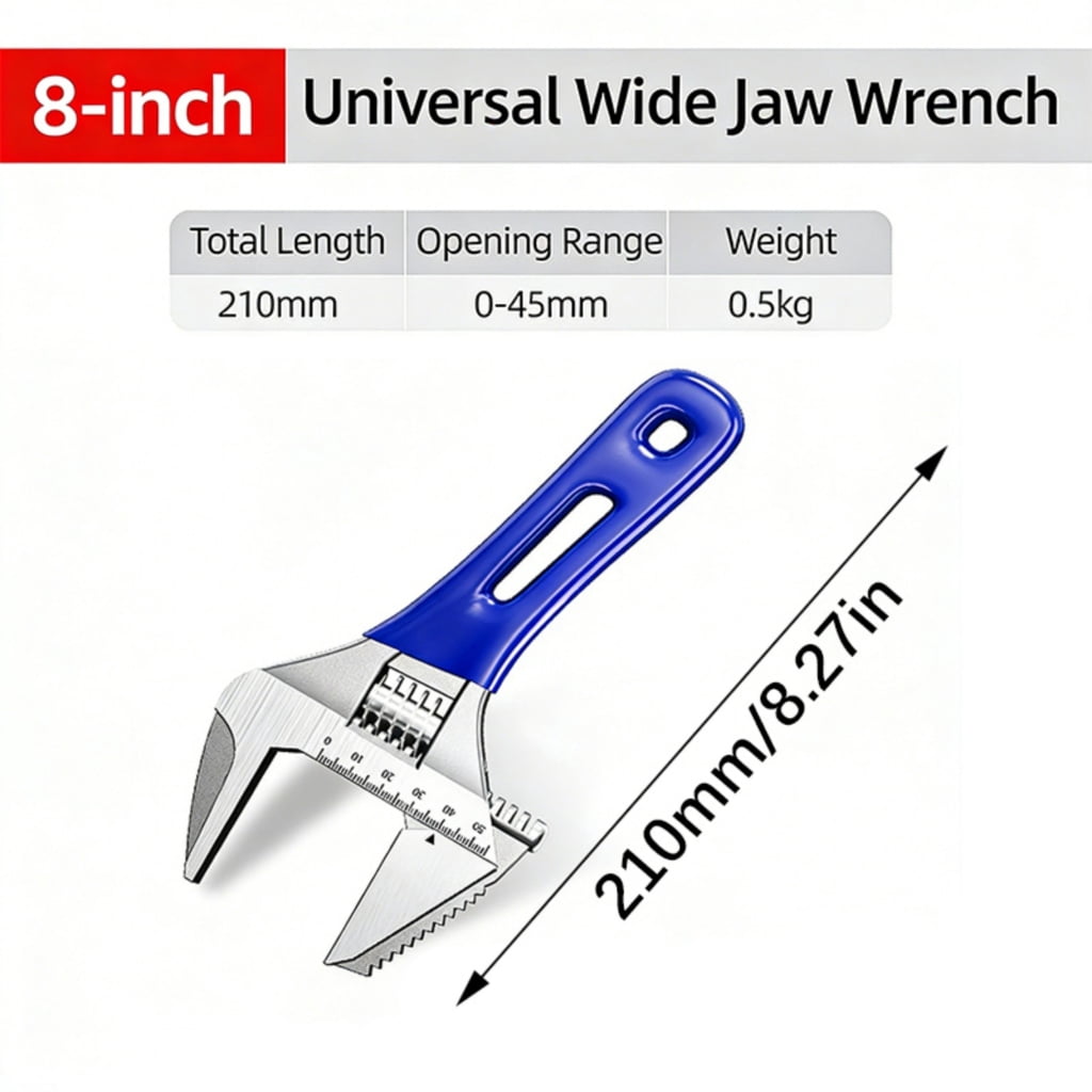 CEORPER 0-45mm Adjustable Wrench Multifunctional Double Use Large Open End Wrench