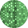 thumbnail image 1 of Ahgly Company Indoor Round Southwestern Emerald Green Country Area Rugs, 6' Round, 1 of 4