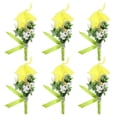 thumbnail image 1 of Boutonniéres de Lirio Unique Bargains 6 Piezas para Hombres Ceremonia de Boda Amarillo, 1 of 5