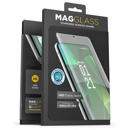 Magglass Samsung Galaxy S21 Ultra Tempered Glass Screen Protector (Fingerprint Sensor Compatible) Anti-Bubble UHD Clear Screen Guard (Case Compatible)