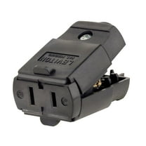 Leviton 102-EP 15 Amp, 125 Volt, 2P, 2W, Connector, Straight Blade, Residential Grade, Black