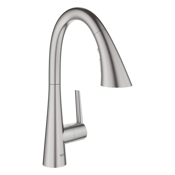 Open Box Grohe Zedra 30368DC2 Single-Handle Pull Down Triple Spray Bar Faucet 1.75 GPM in Grohe Supersteel