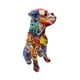 thumbnail image 4 of Estatua de perro, figura artística, pieza central, coleccionable, encantadora escultura de animal con grafiti Rojo, 4 of 9