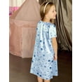 thumbnail image 4 of Oudiya Girls Short Sleeve Nightgown Silk Satin Pajama Dress Soft Princess Sleepwear for Kids 6-14Y, 4 of 6