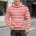 thumbnail image 2 of oqasdz Men's Sweatshirts Warm Long Sleeve Knit Hoodie with Striped Pattern Work Streetwear Comfort Cozy Casual Outdoor, 2 of 4