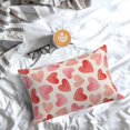 thumbnail image 3 of Valentine''s Day Pillow Covers 12x20 Set of 2, Watercolor Red Pink Hearts Throw Pillows Linen Anniversary Wedding Cushion Case Valentine''s Day Decorations for Home Sofa Couch Outdoor, 3 of 6