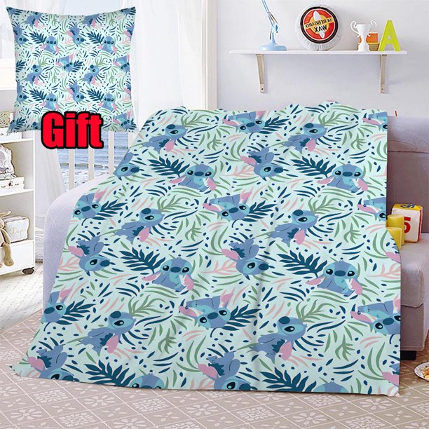 Disney Lilo & Stitch Throw Blanket With Pillow Cover Lightweight