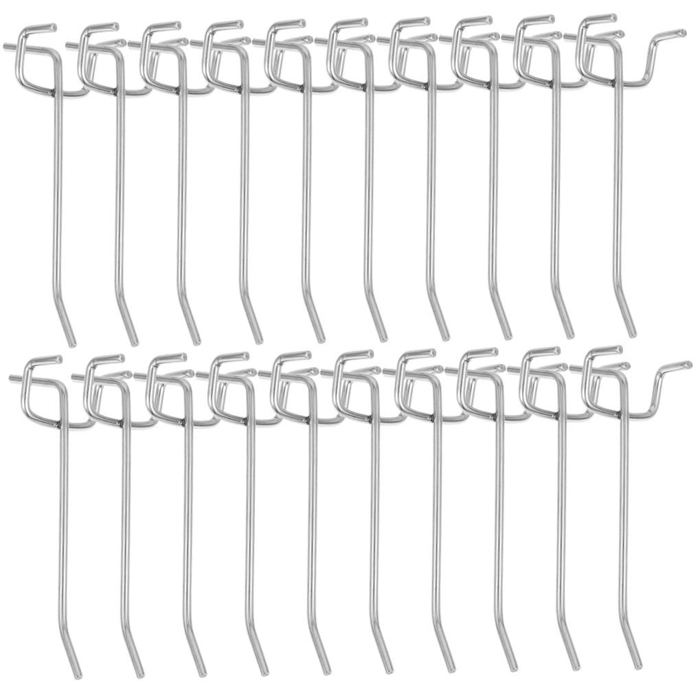 Worgeous Garage Storage Hooks 20Pcs Metal Pegboard Tool Hangers Wall Organization 11.8X1.6X1.6in
