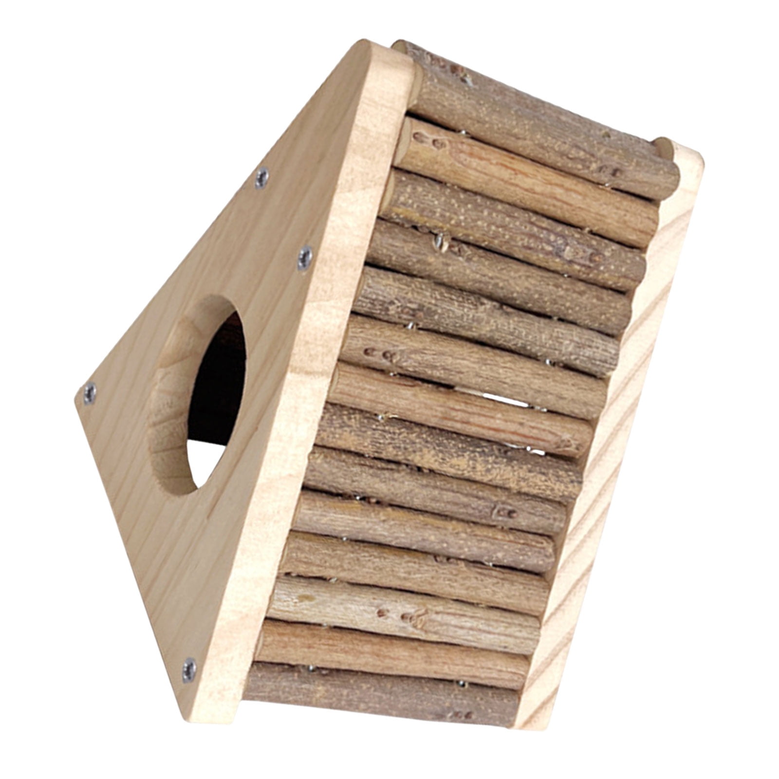 UPOUART Wooden Small Animal Hideout with Climbing Ladder Private Nesting Area for Year Round Hamster Hut