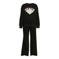 thumbnail image 5 of Wonder Nation Girls Fleece Pullover Top and Flare Sweatpants Set, 2-Piece, Sizes 4-18 & Plus, 5 of 5