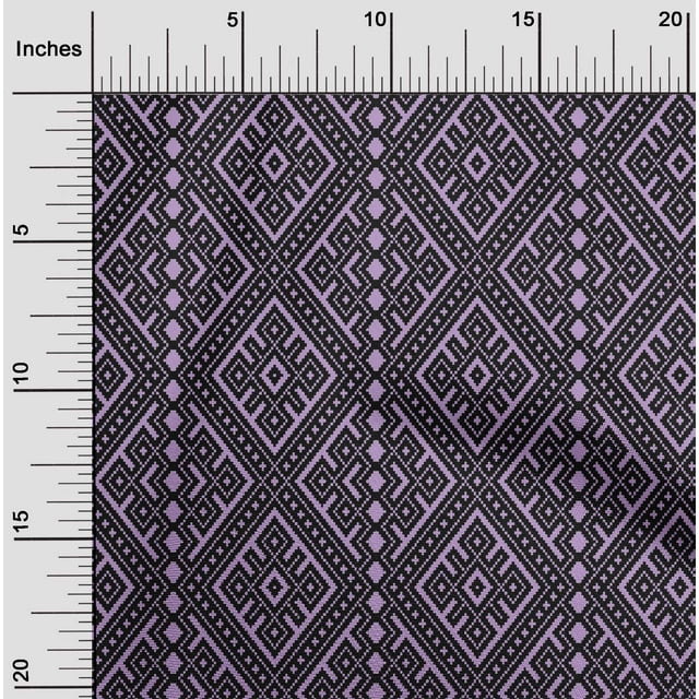 oneOone Cotton Flex Fabric Ethnic Geometric Flame Stitch Decor Fabric Printed BTY 40 Inch Wide
