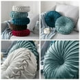 thumbnail image 3 of Velvet Pleated Round Pumpkin Throw Pillow Couch Cushion Floor Pillow Decorative For Home Sofa Chair Bed Car, 3 of 6