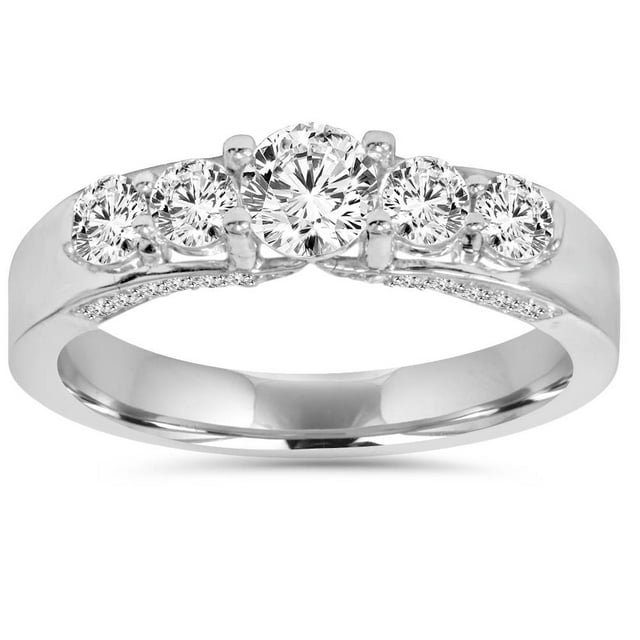 Bague de Fiançailles Diamant 1ct Or Blanc 14K