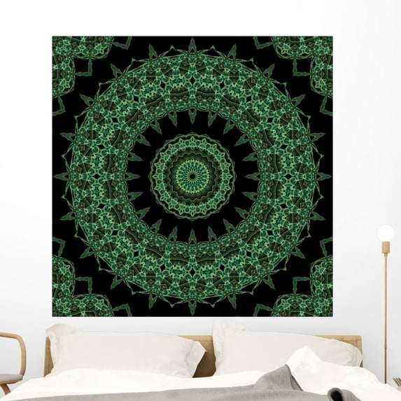 Mandala Wheel Wall Mural by Wallmonkeys Peel and Stick Graphic (48 in H x 48 in W) WM212904