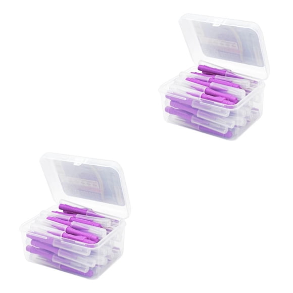 Seitruly 40 Uds cepillo interdental cabeza cepillos de herramienta de higiene bucal interior de mano hogar viajes vacaciones púrpura Púrpura 1.2-1.5 mm 2piezas