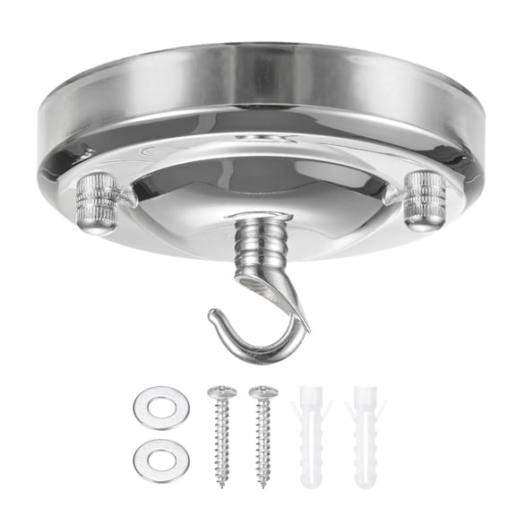 1-Pack Light Canopy Kit, 4.3" Replacement Cover Plate for Chandelier Fixture/Pendant Light, Ceiling Hooks Cover Plate [Bright Silver]