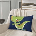 thumbnail image 5 of Sikiie Dino Playing Roller Skate Print Plush Pillow Cover, Wrinkle-proof and Stain-resistant Pillow Protector without Pillow Core, Home Decoration-14"x20", 5 of 6