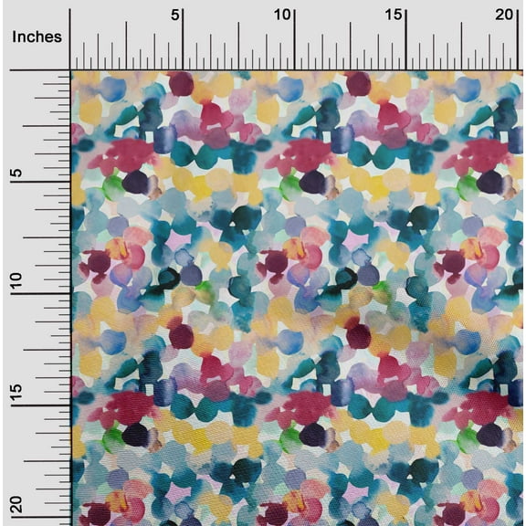 oneOone Cotton Poplin Twill Teal Blue Fabric Polka Dot Watercolor Sewing Material Print Fabric By The Yard 56 Inch Wide