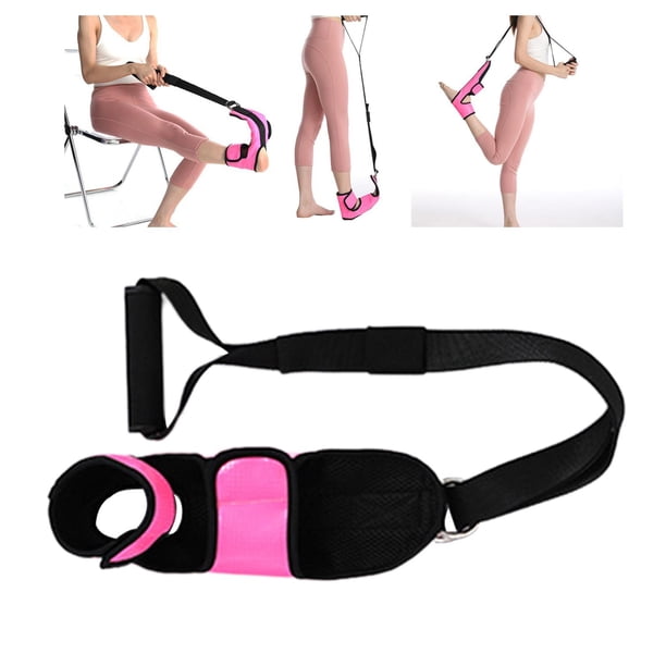Correa de estiramiento de yoga, ligamentos de cinturón de estiramiento de piernas, banda de estiramiento plantar, cinturón de articulación de Rosado Soledad Correa elástica de yoga