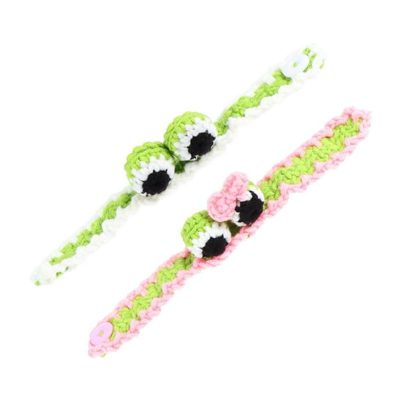 ADDHAT Animal Bracelets for Toddler Girls Woolen Material 2Pcs 7.5X1.2X0.2In