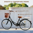 ARTUDATECH 26 Inch Beach Cruiser Bike for Women, 7 Speed Commute Bike for Adults, Women Bicycle with Adjustable Seat and Basket