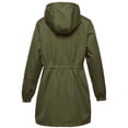 thumbnail image 6 of Women's Plus Size Long Waterproof Rain Jacket, Lightweight Hooded Windbreaker, Casual Outdoor Hiking Coat, Foldable Raincoat for Travel, All Season Rainwear, Packable Rain Jacket Green XXL, 6 of 7