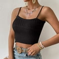 thumbnail image 5 of UYISJ Camisole for Women V Neck Sleeveless Crop Top Spaghetti Strap Ribbed Knit Tank Top, 5 of 6