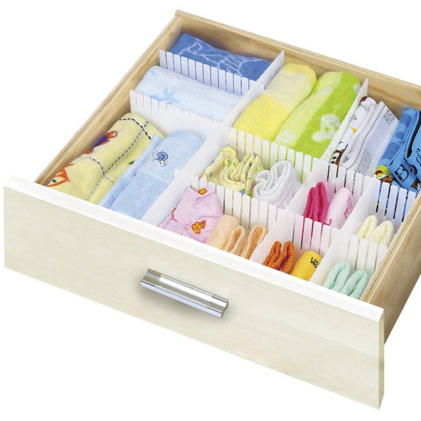 Sorbus Customizable Slotted Plastic Interlocking Drawer Dividers