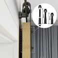 thumbnail image 3 of CCJH 14FT Double Door Sliding Barn Door Hardware Track Kit Basic J Pulley Fit 42" Wide Door Panel Black, 3 of 7