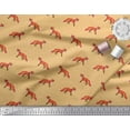 thumbnail image 2 of Soimoi Orange Silk Fabric Fox Animal Print Fabric by the Yard 42 Inch Wide, 2 of 3