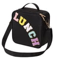 thumbnail image 1 of NAOJIE Lunch Sac à pour Femmes, Sac à Lunch Femmes, Sac à Lunch Personnalisé, Lettrage Brodé Sac à Lunch Portable Isolé en Film d'Aluminium pour Femmes-Noir, 1 of 4