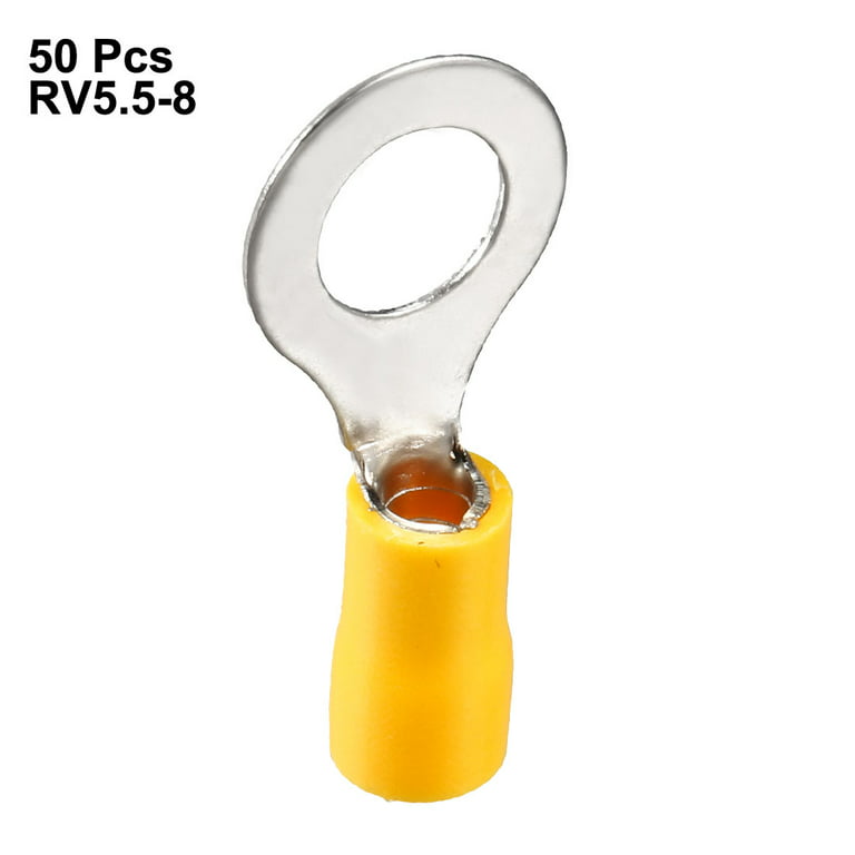 RV 5.5-8 Insulated Crimp Terminal Ring Spade Wire Connector 50Pcs 